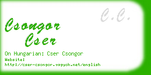 csongor cser business card